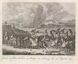 Prins William George Frederik i slaget ved Lannoy, 1793 Slaget ved Prins Frederik af Orange, før Lannoy, 27. august 1793 (titel på objektet) af Cornelis Brouwer