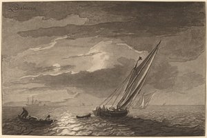 Havlandskab med fuldmåne, 1779, udgivet 1781. af Cornelis Brouwer