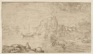 udsigt over floden af Cornelis Claesz van Wieringen (attributed to)