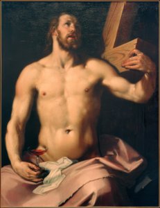 Kristus med den eukaristiske bæger og kors af Cornelis Cornelisz