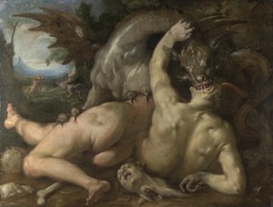 To tilhængere af Cadmus fortæret af en drage, 1588