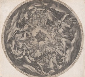 gudernes samling på Olympen, 1565. af Cornelis Cort