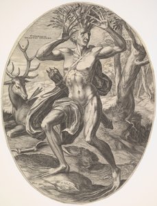 Cyparissus fra sættet The Rural Gods, 1565. af Cornelis Cort
