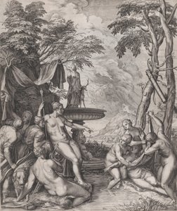 Diana opdager Callistos graviditet, 1566. af Cornelis Cort