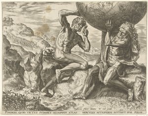 Hercules bærer kloden for Atlas Labours of Hercules (serietitel)