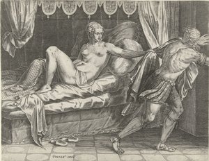 Josef og Potifars hustru af Cornelis Cort
