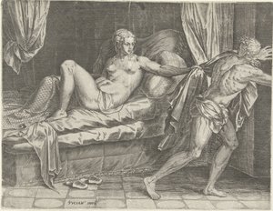Josef og Potifars hustru af Cornelis Cort