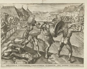 Kamp mellem Horaterne og Kuraterne af Cornelis Cort