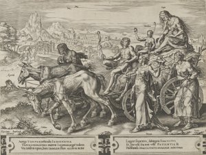 Ønskets triumf, fra The Cycle of the Vicissitudes of Human Affairs, plade 6, 1564. af Cornelis Cort