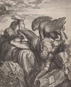 Tityus straffet i helvede, 1566. af Cornelis Cort