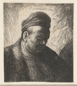 Skægløs mand i pelskappe og kasket: buste af Cornelis Danckerts (I) (workshop of)