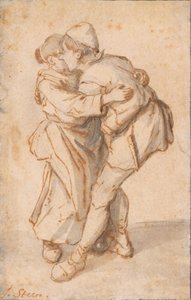 Et dansende bondepar af Cornelis Dusart