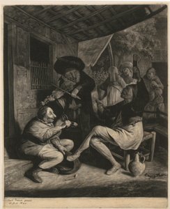 En mand tilbyder en anden tobak af Cornelis Dusart