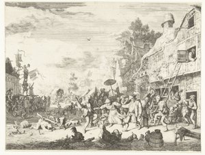 Stor landsbymesse af Cornelis Dusart
