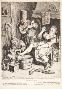 Kvinde, der behandles med kopsætning af Cornelis Dusart