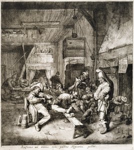 Violinspilleren sidder i kroen af Cornelis Dusart