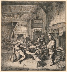 Violinist siddende i kroen af Cornelis Dusart