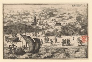 Udsigt over Scheveningen fra havet Schevelinge (titel på objekt)