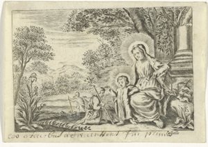 Hellig Familie med Johannes Døberen af Cornelis Galle (II)