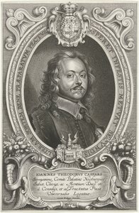 Portret af Johann Theodor Caspars De mest berømte ambassadører for det kristne navn for at pacificere verden, klosteret og Osnabruga (...) (serietitel) af Cornelis Galle (II)
