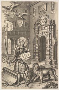 Allegorisk portræt af grev Tassis illustration fra Jean Jacques Chifflet, Les marques ..., 1645.