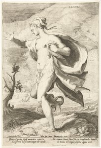 Tactvs (titel på objekt) Fem sanser (serietitel) af Cornelis Jacobsz. Drebbel