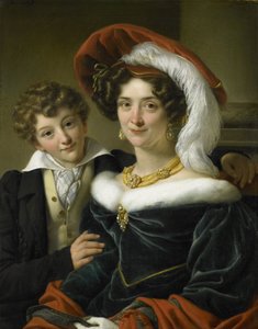 Rudolphina Wilhelmina Elizabeth de Sturler (1798-1873), anden hustru til grev Johannes van den Bosch, med deres søn Richard Leeuwenhart af Cornelis Kruseman (attributed to workshop of)
