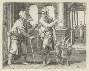 Samson med et barn med sin svigerfar History of Samson (serietitel) af Cornelis Massijs