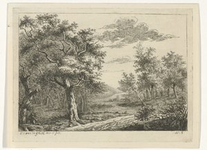Landskab med figurer og kvæg Landskaber med kvæg (serietitel) af Cornelis Ouboter van der Griendt