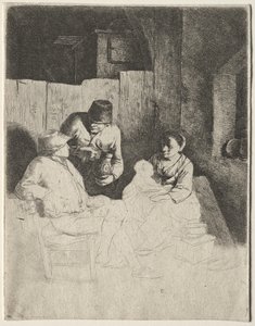 Moderen sidder i en kro af Cornelis Pietersz Bega