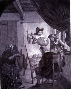 Patronen og maleren, efter et maleri fra 1600-tallet af Cornelis Bega, 1700-tallet