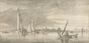 udsigt over floden af Cornelis Ploos van Amstel (signed by artist)