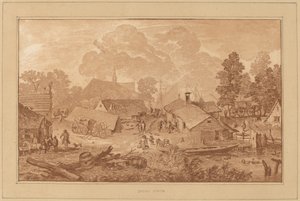 Landsby med Dam af Cornelis Ploos van Amstel