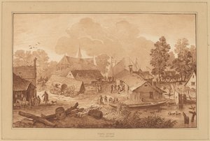 Landsby med Dam af Cornelis Ploos van Amstel
