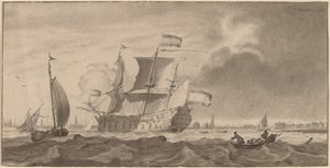Krigsfartøj i Y, 1768 af Cornelis Ploos van Amstel