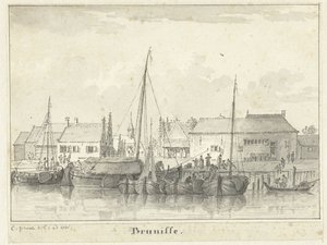 Udsigt over havnen i Bruinisse