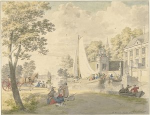 Sommerlandscene med lystskibe