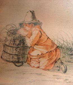 En dreng hviler på en kurv, 1600-tallet, 1929