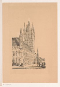 Tøjhallen i Ypres Rådhus fra det trettende århundrede (titel på objekt) af Cornelis Springer