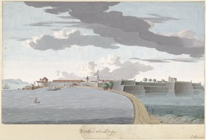 Fort Galle i Ceylon, set fra landsiden Piento Gale of the Country Road (titel på objekt)
