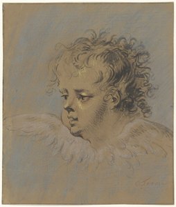 Bevinget englehoved af Cornelis Troost