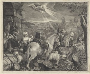 Abraham forlader Haran af Cornelis Visscher (II)