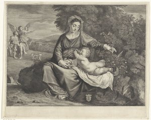 Maria med barnet og Tobias og englen af Cornelis Visscher (II)