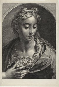 Athena, fra kabinet Reynst; Cabinet Reynst: Indgraveringer af forskellige billeder malet af berømte kunstnere af Cornelis Visscher