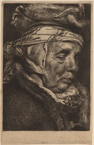 Hoved af en gammel kvinde (Visschers mor) af Cornelis Visscher