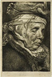 Hoved af en gammel kvinde af Cornelis Visscher