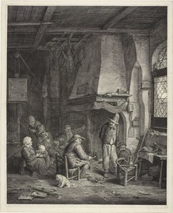 Interiør i en kro, kaldet "The Skaters" (Skaterytterne) af Cornelis Visscher