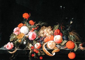 Blomster og stilleben (olie på lærred)