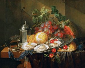 Nature morte de petit dejeuner - Morgenmad stilleben, af Heem, Cornelis, de (1631-1695). Olie på træ