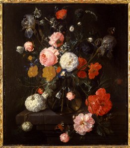 Vase med blomster, ca. 1670-80